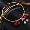 Brass Micro Pave Clear Cubic Zirconia Cuff Bracelets BJEW-M075-01G-4