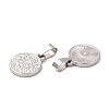 Non-Tarnish 304 Stainless Steel Coin Pendants STAS-F183-01P-A-3