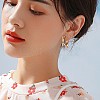 Women Cat Brass Leverback Earrings JE965B-7