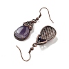 Natural Amethyst Teardrop Dangle Earrings EJEW-B055-01R-21-2