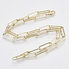 Brass Flat Oval Paperclip Chain Necklace Making MAK-S072-07A-LG-2