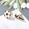 Brass Enamel Stud Earrings EJEW-Z080-01G-2