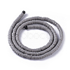Flat Round Handmade Polymer Clay Bead Spacers CLAY-R067-4.0mm-40-2