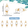 30Pcs Natural Cultured Freshwater Pearl Connector Charms PALLOY-SC00002-2