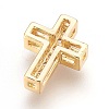 Brass Micro Pave Cubic Zirconia Beads X-ZIRC-F088-027G-2