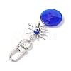 Horse Eye/Heart/Star/Hamsa Hand/Flat Round with Evil Eye Lampwork Pendant Decorations HJEW-JM01997-7
