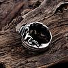 Punk Rock Style Men's 316L Surgical Stainless Steel Skull Rings RJEW-BB06632-11-3