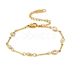 304 Stainless Steel Pave Clear Cubic Zirconia Link Chain Bracelets for Women SA-CBAABBA-07A-G-1