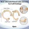 6Pcs Brass Micro Pave Clear Cubic Zirconia Ear Cuff Findings KK-BBC0009-76-2