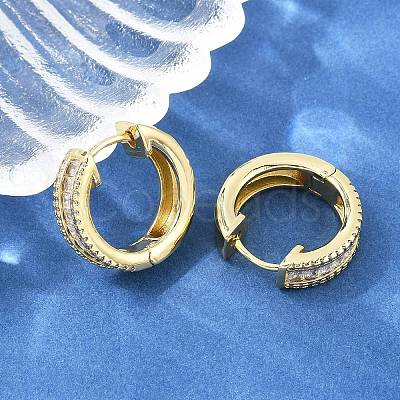 Brass Micro Pave Cubic Zirconia Hoop Earrings KK-CBA8324-06G-01-1