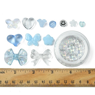 219Pcs 12 Styles Acrylic Beads with 1 Roll Strong Stretchy Beading Elastic Thread OACR-FS0001-58-1