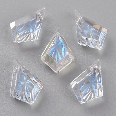 Embossed Glass Rhinestone Pendants GLAA-J101-01B-001MO-1