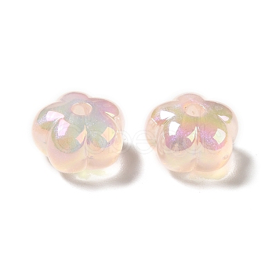 UV Plating Rainbow Iridescent Acrylic Beads PACR-M002-05F-1