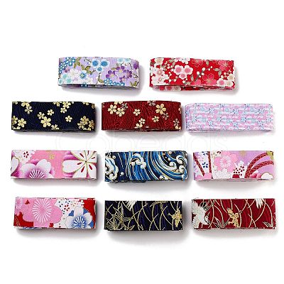 12 Yards 12 Colors Japanese Kimono Style Floral Cotton Ribbon OCOR-GF0001-70-1