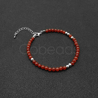 Natural Red Agate Bead Bracelet ZW6419-5-1