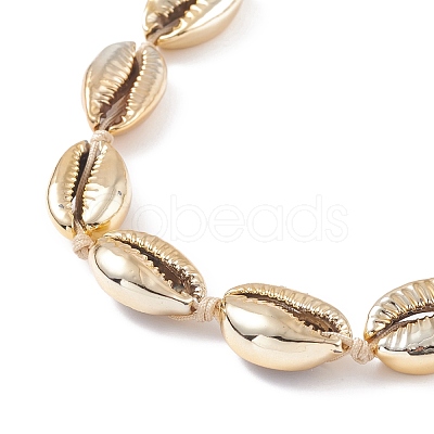 Natural Cowrie Shell Beaded Necklace NJEW-JN03745-02-1