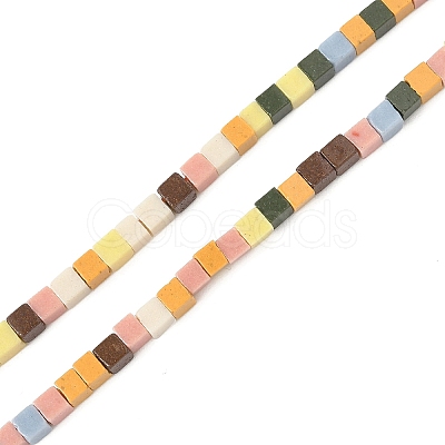Handmade Porcelain Imitation Lava Rock Beads Strands PORC-A029-04-1