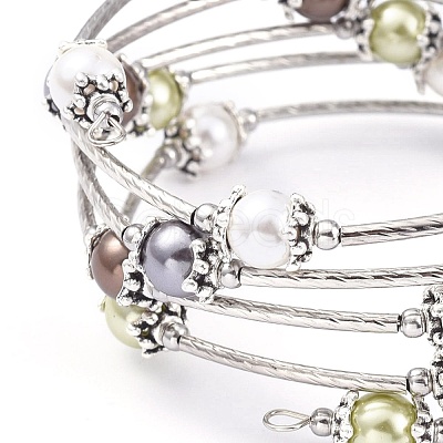 Five Loops Fashion Wrap Bracelets BJEW-JB05512-01-1