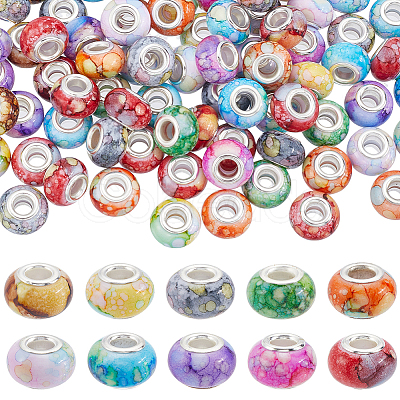 120Pcs Resin European Beads FIND-SP0002-05E-1