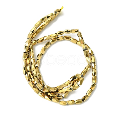 Electroplate Glass Beads Strands X-GLAA-Q101-02B-FP01-1