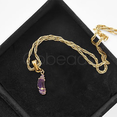 16Pcs Natural Gemstone Copper Wire Wrapped Pendants FIND-DC0003-66-1