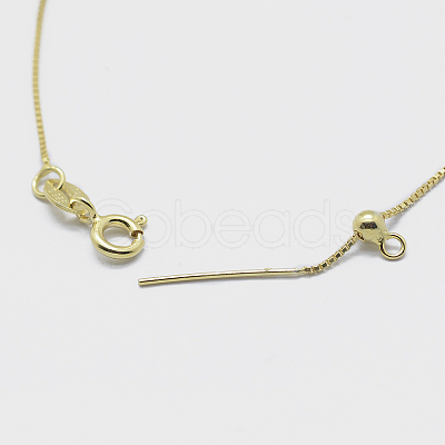 925 Sterling Silver Box Chain Necklaces STER-F039-40cm-13G-1