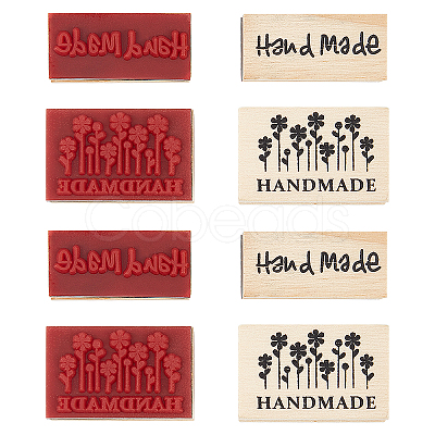 8Pcs 2 Styles Wooden Stamps DIY-OC0005-80-1