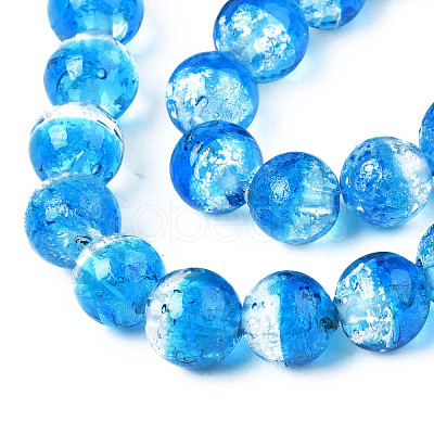 Handmade Luminous Transparent Lampwork Beads Strands LAMP-T017-04E-1