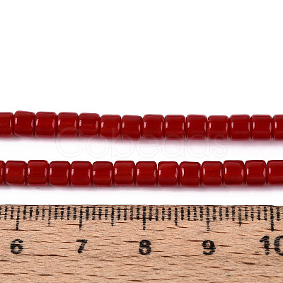 Opaque Solid Color Glass Beads Strands GLAA-N065-4x4mm-C05-1