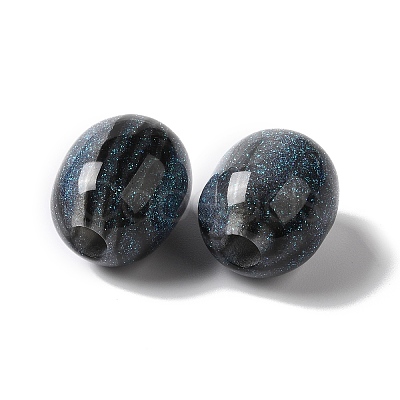 Resin Glitter European Beads RESI-G066-02-1