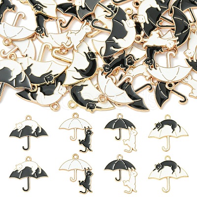 12Pcs 4 Styles Alloy Enamel Pendants ENAM-YW0006-12-1