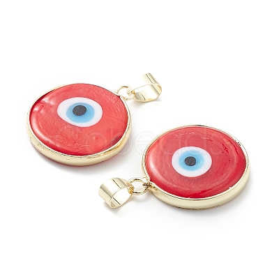 Handmade Evil Eye Lampwork Pendants LAMP-F031-02G-1