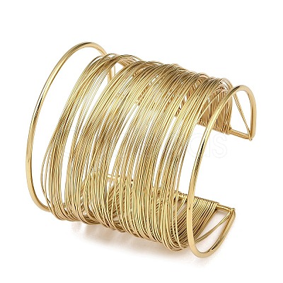Spring 304 Stainless Steel Open Bangles for Women BJEW-K288-02A-G-1
