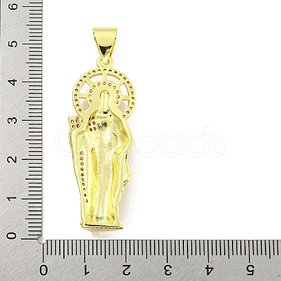 Rack Plating Brass Micro Pave Clear Cubic Zirconia Pendants KK-B091-21G-03-1