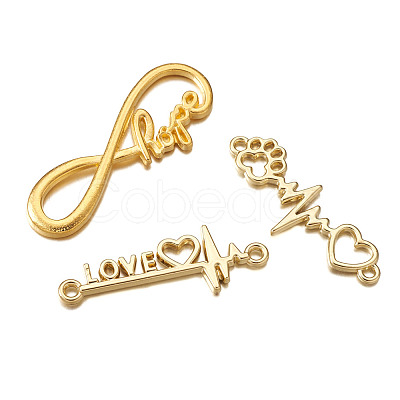 Tibetan Style Alloy Infinity Connectors & Heart Beat Shapes  Links & Word Love Pendants  PALLOY-TA0001-93G-RS-1