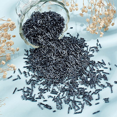 2000Pcs 4 Styles Glass Twisted Bugle Beads SEED-GO0001-09A-1