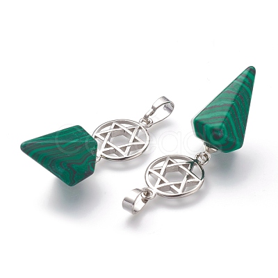 Synthetic Malachite Pendants G-O194-09-1
