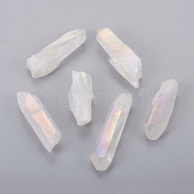 Electroplate Natural Quartz Crystal Beads KK-F757-G07-01-1
