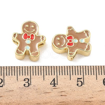 Christmas Brass Enamel Beads KK-I474-G03-1