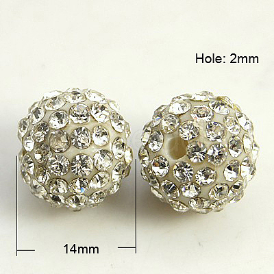 Resin Rhinestone Beads RB-A025-14mm-A01-1