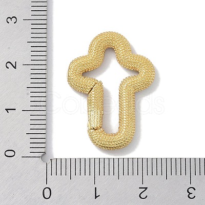 Rack Plating Brass Micro Pave Cubic Zirconia Spring Gate Rings Clasps KK-NH0002-13G-02-1