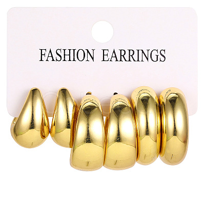 3Pairs Alloy Stud Earrings WG5D203-04-1