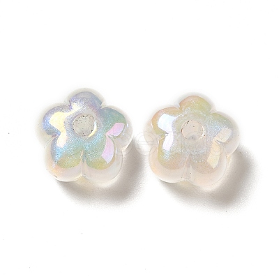 UV Plating Rainbow Iridescent Acrylic Beads PACR-M002-05A-1