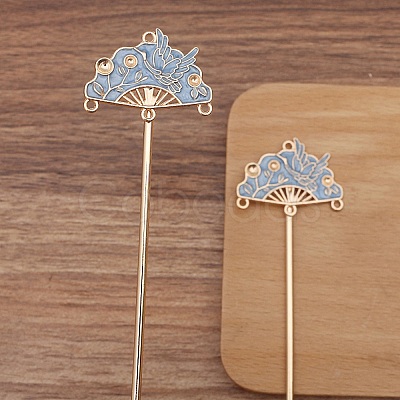 Ancient Style Alloy with Enamel Hair Stick Finding PW-WG19ABA-06-1