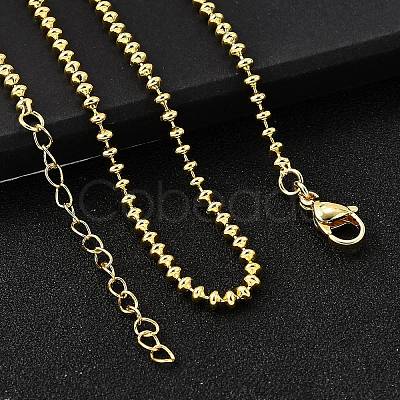 3MM Brass Rondelle Link Chain Necklaces NJEW-M108-12G-1