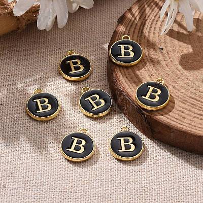 Golden Plated Alloy Charms LS-ENAM-S118-02B-1