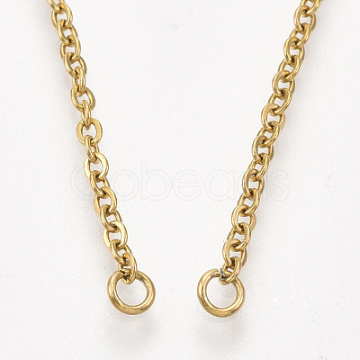 304 Stainless Steel Cable Chain Necklace Making STAS-T040-PJ209-2-46-1