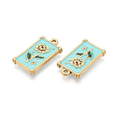 304 Stainless Steel Enamel Pendants STAS-N124-21G-1