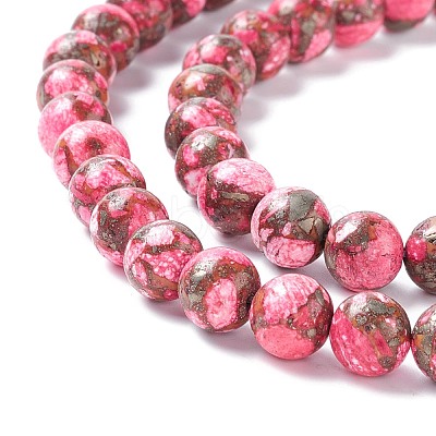 Assembled Synthetic Pyrite and Dyed Howlite Beads Strands G-K317-A03-02-1