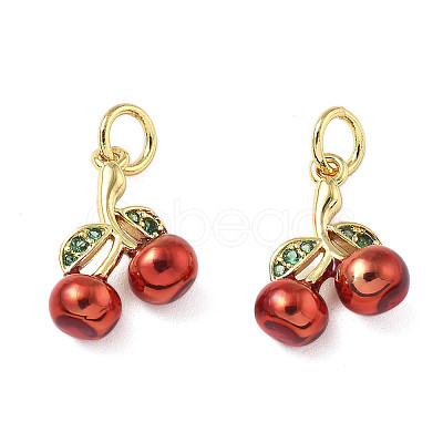 Brass Enamel Pendants KK-R229-07G-02-1